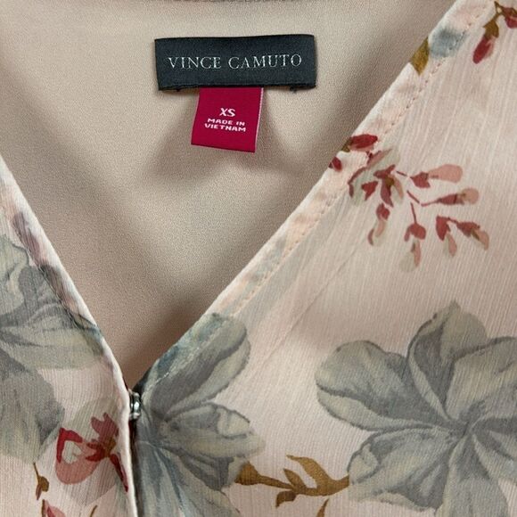 Vice Camuto Double Layer Sheer Peplum Top with Bell Sleeves Floral XS - Picture 7 of 8